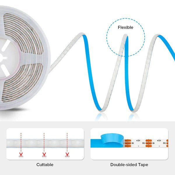 FCOB RGB IC LED Light Strip Similar WS2812B Individually Addressable 160LEDs Smart Pixels Magic DC5V